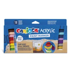 Zestaw 18 sztuk markerów akrylowych - Carioca