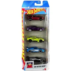 Zestaw 5 małych samochodów Hot Wheels Motor Show – Mattel zdjęcie 1