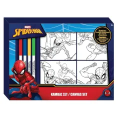 Zestaw do kolorowania z płótnem Spider-Man 4 sztuki z flamastrami