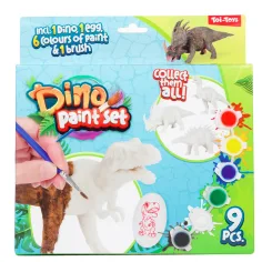 Zestaw malarski Dino: Malowalna figura dinozaura z farbami i pędzlem 9 sztuk zdjęcie 2