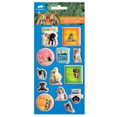 Zestaw 3D pufowych naklejek Animal Planet 10x22cm na arkuszu