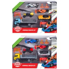 Zestaw wyścigowy Formula Racer z samochodem transportowym w dwóch wersjach 1 szt. – Dickie Toys