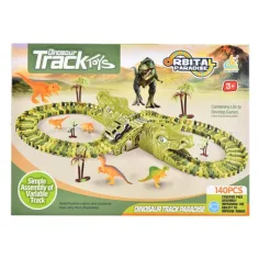 Zestaw zabawkowy Dino Park z samochodzikiem, z dinozaurami 140 szt.
