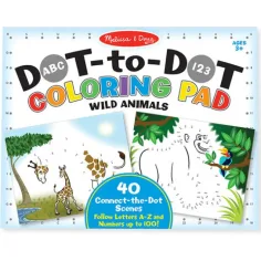 Zwierzęta dzikie książka do rysowania z łączonymi punktami - Melissa & Doug