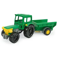 Zielony traktor z przyczepą 38,5 cm - Wader