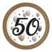 "50" lat papierowe talerze z napisem, zestaw 8 sztuk, 23 cm