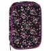 Ars Una: Pearl Blossom Black kwiecisty wielopoziomowy piórnik 15,5x22,5x4,5cm