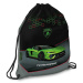 Ars Una: Zielony worek gimnastyczny/torba sportowa z motywem Lamborghini, 32x42 cm