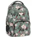 Ars Una: zielony w kwiaty plecak szkolny AU-6 34x45x26cm