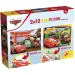 Auta 2 w 1 2x12-elementowe maxi puzzle i kolorowanka – Lisciani