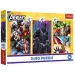 Avengers dzień pełen akcji 3x80 elementów puzzle - Trefl