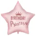Balon foliowy na urodziny – napis „Birthday Princess”, kształt gwiazdy, różowy, 46 cm