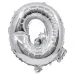 Balon foliowy w kształcie litery – litera Q, kolor srebrny, 32 cm