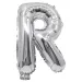 Balon foliowy w kształcie litery R w kolorze srebrnym – litera R 32 cm