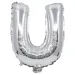 Balon foliowy w kształcie litery U, kolor srebrny, 32 cm