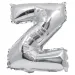 Balon foliowy w kształcie litery "Z" w kolorze srebrnym, 32 cm