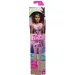 Barbie Chic lalka modowa o brązowych włosach w różowej sukience z napisem "Barbie" - Mattel