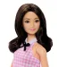 Barbie: Lalka Fashionista w kolorowej, kraciastej sukience - Mattel