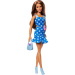 Barbie: Stylowa lalka Fashionista w niebieskiej sukience z glukometrem – Mattel