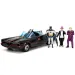 Batman: Klasyczny Batmobil z 1966 roku, metalowy model premium z 4 figurkami akcji w skali 1/24