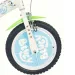 Bluey 14” rower dziecięcy z uchwytem na bidon i bocznymi kółkami w kolorze biało-niebiesko-zielonym – rower Dino Bikes
