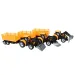 Ciężarówka inżynieryjna: Koparko-traktor z maszyną roboczą i dwuosiową przyczepą, 45 cm