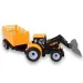 Ciężarówka inżynieryjna: Koparko-traktor z maszyną roboczą i dwuosiową przyczepą, 45 cm