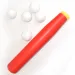 Czerwony plastikowy zestaw do baseballa z pałką i piłkami, 56 cm
