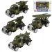 Die-Cast: Wojskowy samochodzik w kilku wariantach, napędzany mechanizmem śrubowym, skala 1:55