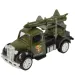 Die-Cast: Wojskowy samochodzik w kilku wariantach, napędzany mechanizmem śrubowym, skala 1:55