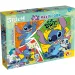 Disney Stitch 2 w 1 maxi puzzle 24 elementów i kolorowanka 70x50 cm - Lisciani