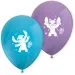 Disney Stitch fioletowo-niebieskie balony, zestaw 8 sztuk.