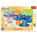 Disney Stitch plażowa przygoda 15-elementowe puzzle z ramką - Trefl