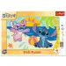 Disney Stitch plażowa przygoda 15-elementowe puzzle z ramką - Trefl