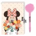 Disney: Tajny pamiętnik Minnie Mouse z kłódką i długopisem z pomponem, 12x18 cm, 60 kartek