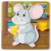 Drewniane puzzle dla dzieci z myszkami, 5 elementów – Woodyland