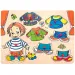 Drewniane puzzle przebieranka – chłopiec