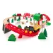 Drewniany rolniczy tor kolejowy z pociągiem i innymi akcesoriami, 60 elementów - Woodyland