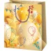 Duża złota torba na prezenty z motywem balonów 26x13x33 cm