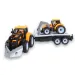 Engineering Truck: Zestaw dwuczęściowy z maszynami roboczymi z traktorem do przewozu bali i przyczepą.
