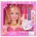 Fashion Girl: Głowa lalki do czesania i stylizacji z blond włosami, paletą do makijażu i akcesoriami, 21 cm