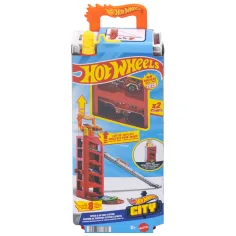 Hot Wheels: Turbo Start stacja strażacka z 2 samochodzikami - Mattel
