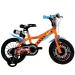 Hot Wheels rower dziecięcy 14” z uchwytem na bidon i bocznymi kółkami w kolorze pomarańczowo-czarnym – rower Dino Bikes