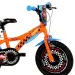 Hot Wheels rower dziecięcy 16" z uchwytem na bidon i bocznymi kółkami w pomarańczowo-czarnym kolorze – rower Dino Bikes