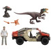 Jurassic World: Zestaw pojazdów bojowych z wyrzutnią i Welociraptorem – Mattel
