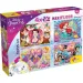 Księżniczki Disneya 2 w 1 maxi puzzle 4x48 elementów i kolorowanka 35x25 cm - Lisciani