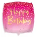 Kwadratowy balon "Wszystkiego Najlepszego" 46 cm - różowy