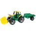 LENA: Ogromny traktor z ładowaczem czołowym i przyczepą zielony/żółty 108 cm