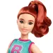 Lalka Barbie Fashionista o stylowym wyglądzie, z rudymi włosami i w fioletowej spódnicy – Mattel