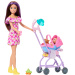 Lalka Barbie w kwiecistej sukience zestaw do zabawy – opiekunka do dziecka – Mattel